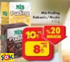 MİS PUDİNG KAKAOLU/MUZLU
